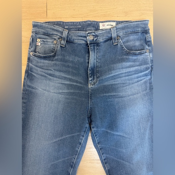 AG Adriano Goldschmied Mari High-Rise Slim Straight Jeans Oceanside Blue 32R - Picture 5 of 9